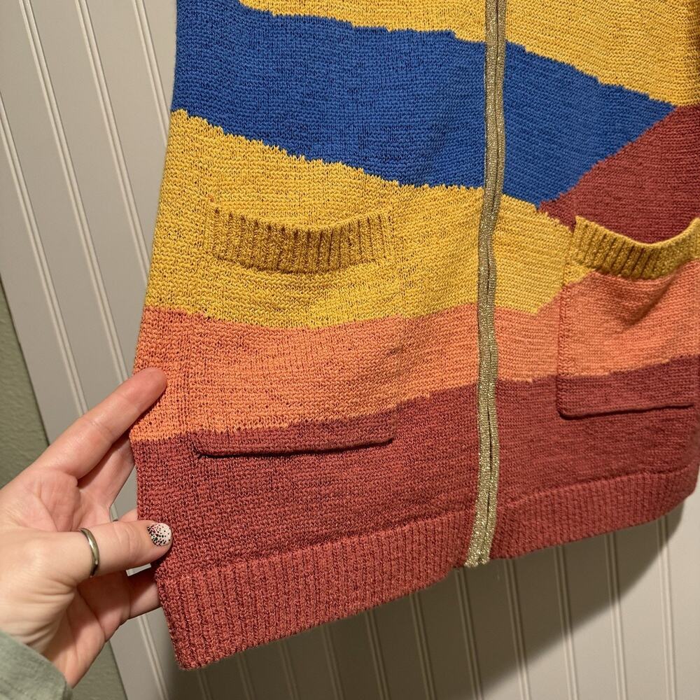 Soft Surroundings Southwestern Knit Zip Up Hooded Cardigan Sweater Size Large - Picture 3 of 8